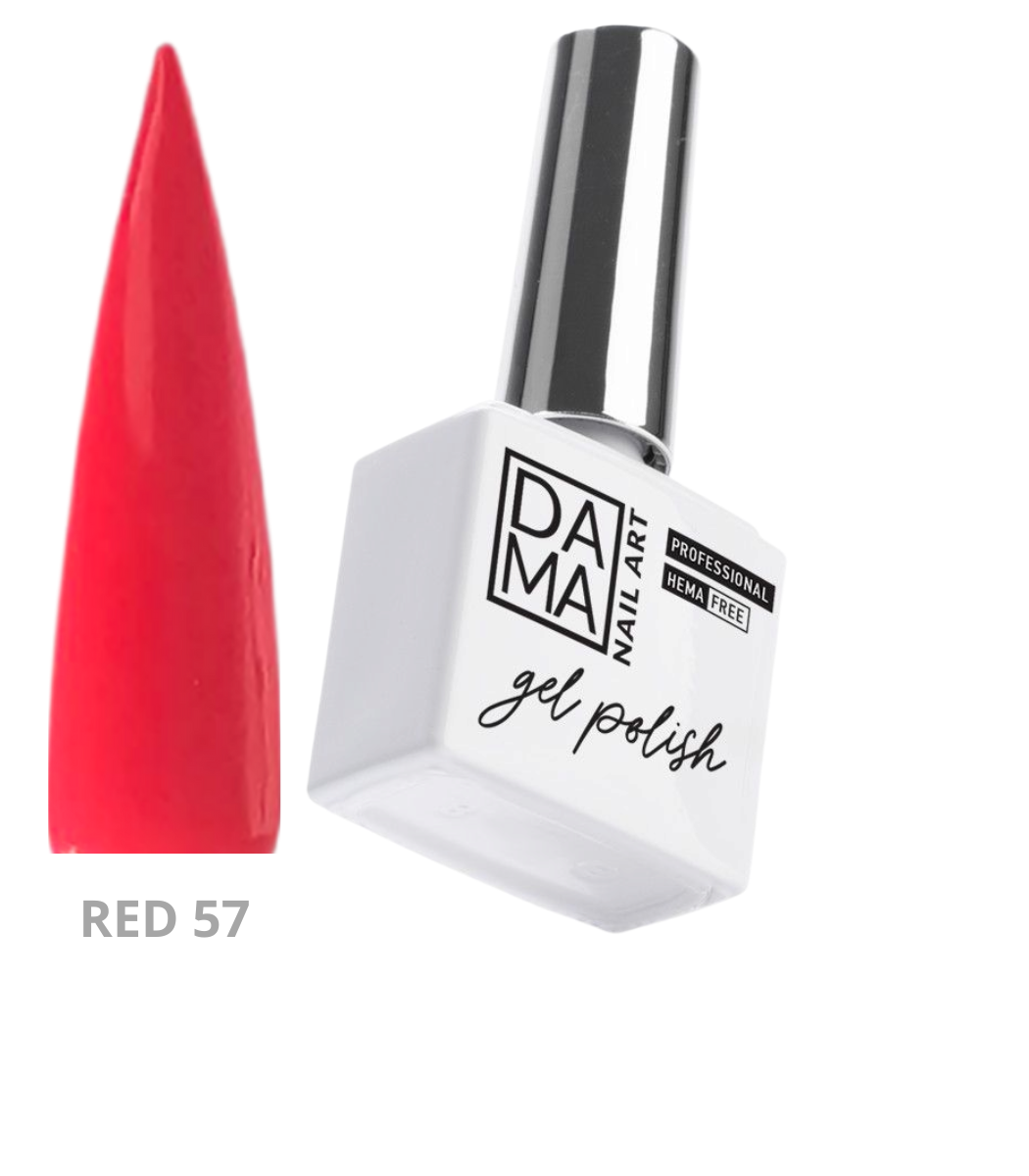 57 DamaNailArt HEMA&TPO FREE ГЕЛ ЛАК RED №57 - Image 1
